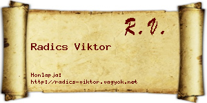 Radics Viktor névjegykártya