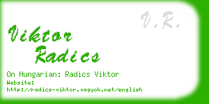 viktor radics business card